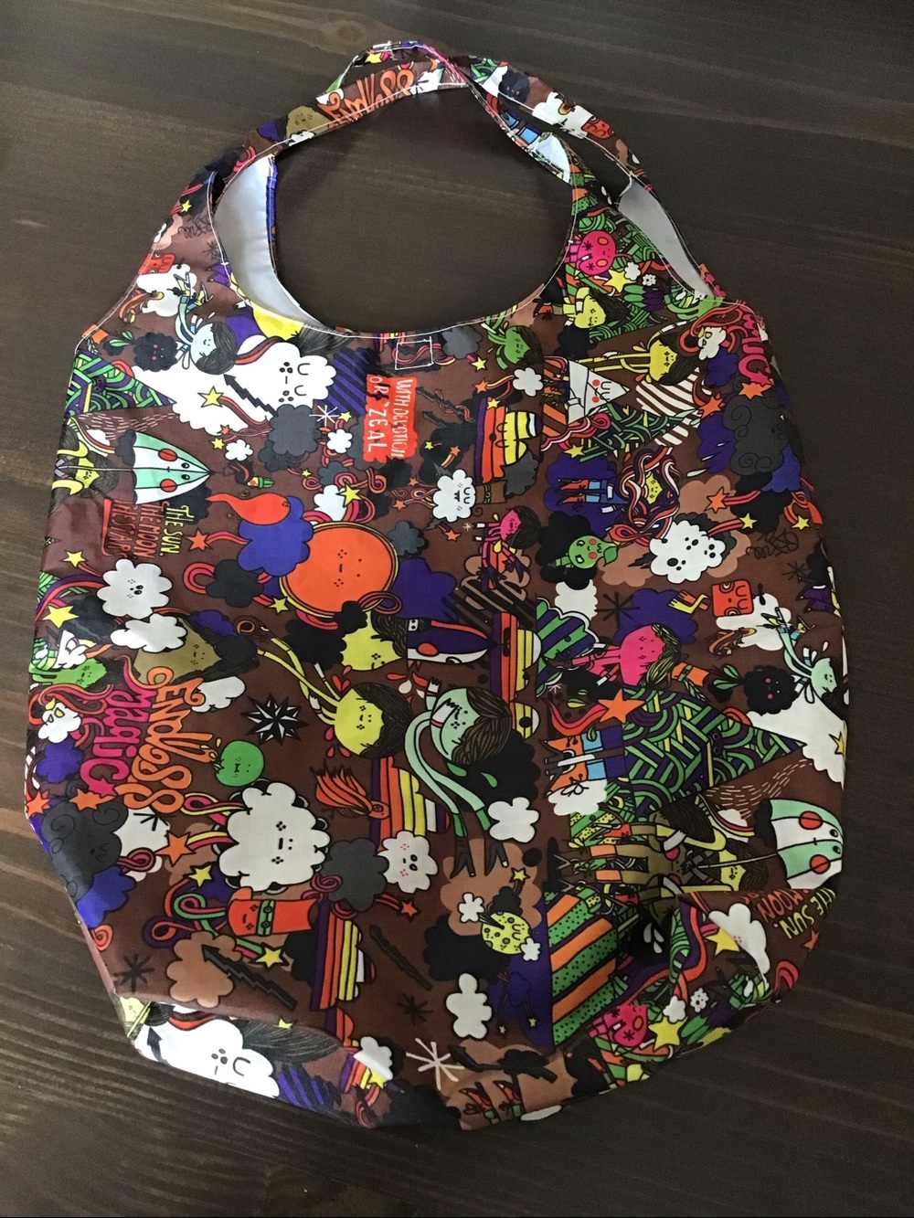 Colorful nylon tote (Tokidoki style pattern print)